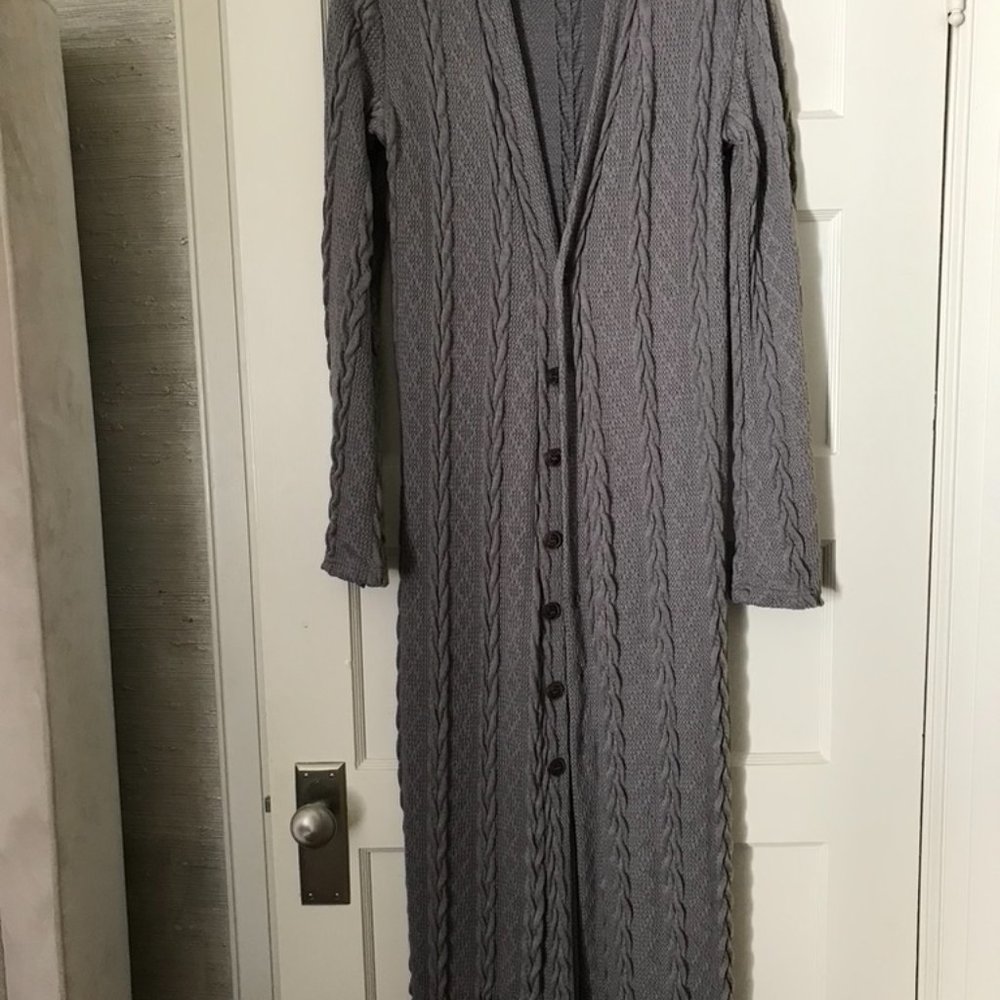Altar'd State Long Gray Button Up Sweater Small